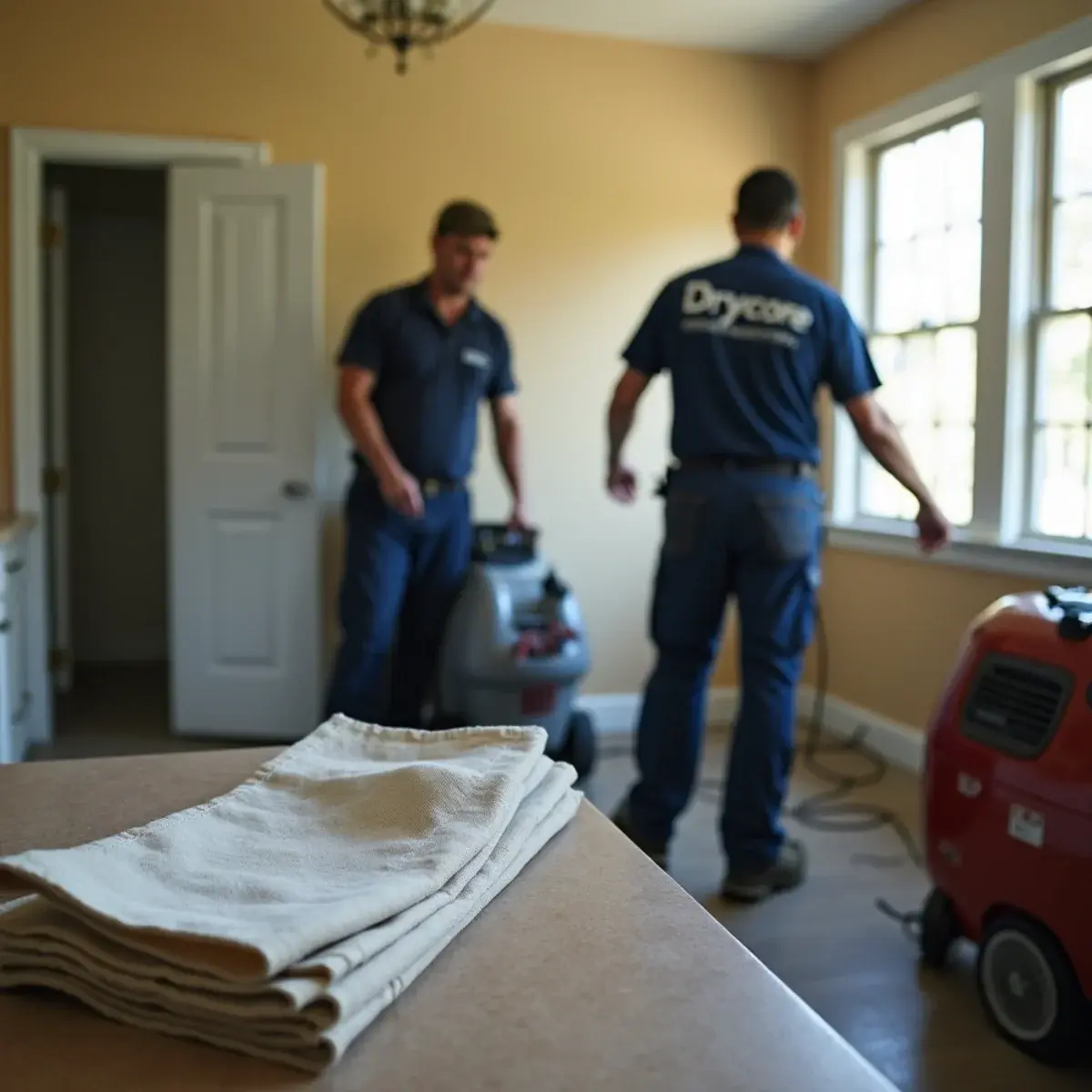 Water damage restoration crew working inside a home in Cypress Park, CA
