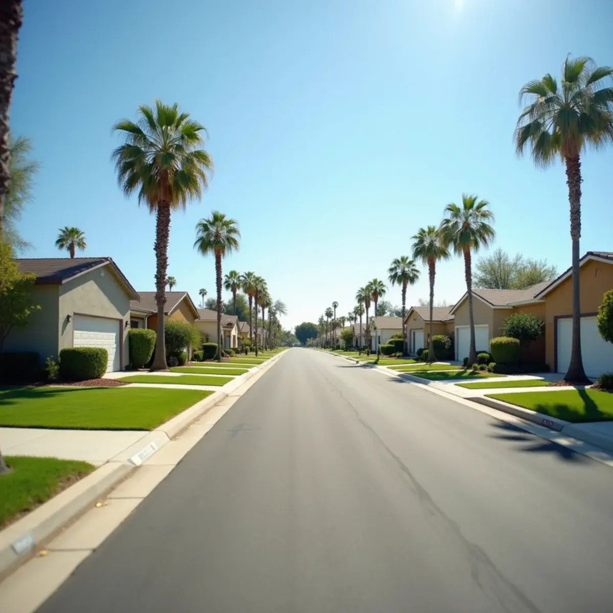 Residential street of postwar homes in Burbank, CA where water damage restoration is underway